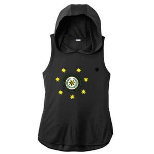 Cherokee Nation Flag Cherokee Ladies PosiCharge Tri-Blend Wicking Draft Hoodie Tank