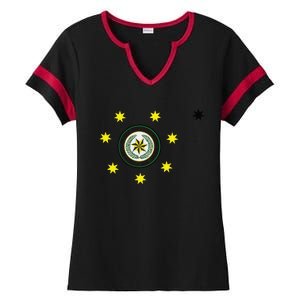 Cherokee Nation Flag Cherokee Ladies Halftime Notch Neck Tee