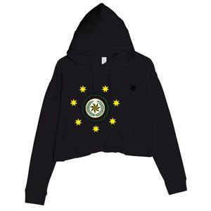 Cherokee Nation Flag Cherokee Crop Fleece Hoodie