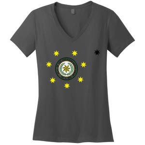 Cherokee Nation Flag Cherokee Women's V-Neck T-Shirt