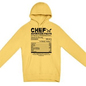 Chef Nutrition Facts Cool Chef Tee Gift For Chefs Premium Pullover Hoodie