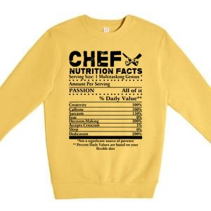 Chef Nutrition Facts Cool Chef Tee Gift For Chefs Premium Crewneck Sweatshirt