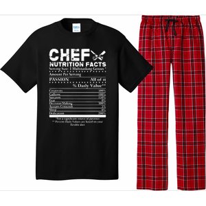 Chef Nutrition Facts Cool Chef Tee Gift For Chefs Pajama Set