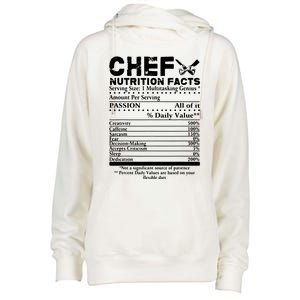 Chef Nutrition Facts Cool Chef Tee Gift For Chefs Womens Funnel Neck Pullover Hood