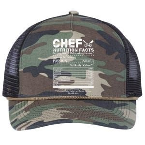 Chef Nutrition Facts Cool Chef Tee Gift For Chefs Retro Rope Trucker Hat Cap