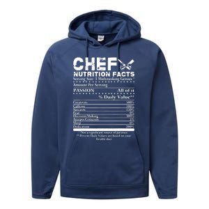 Chef Nutrition Facts Cool Chef Tee Gift For Chefs Performance Fleece Hoodie