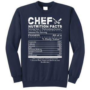 Chef Nutrition Facts Cool Chef Tee Gift For Chefs Sweatshirt