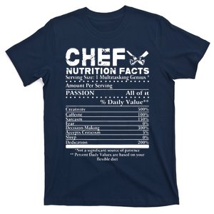 Chef Nutrition Facts Cool Chef Tee Gift For Chefs T-Shirt