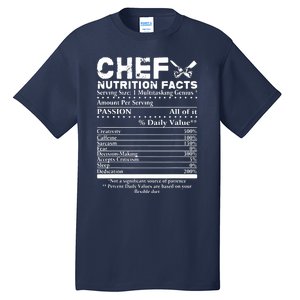 Chef Nutrition Facts Cool Chef Tee Gift For Chefs Tall T-Shirt