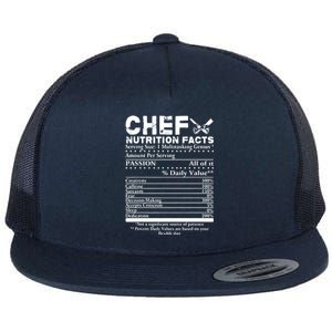 Chef Nutrition Facts Cool Chef Tee Gift For Chefs Flat Bill Trucker Hat