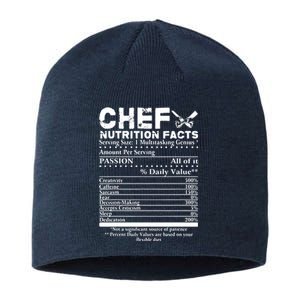 Chef Nutrition Facts Cool Chef Tee Gift For Chefs Sustainable Beanie