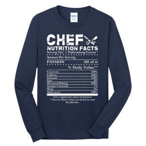 Chef Nutrition Facts Cool Chef Tee Gift For Chefs Tall Long Sleeve T-Shirt