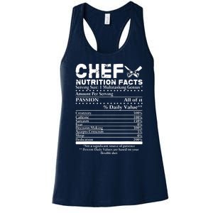 Chef Nutrition Facts Cool Chef Tee Gift For Chefs Women's Racerback Tank