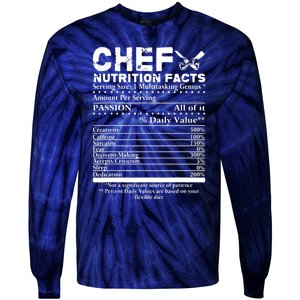 Chef Nutrition Facts Cool Chef Tee Gift For Chefs Tie-Dye Long Sleeve Shirt