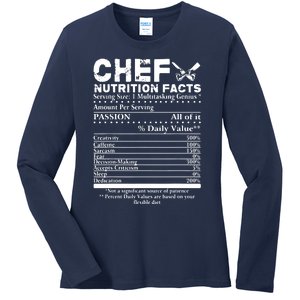 Chef Nutrition Facts Cool Chef Tee Gift For Chefs Ladies Long Sleeve Shirt