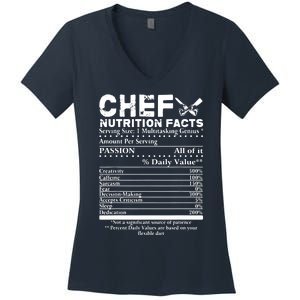 Chef Nutrition Facts Cool Chef Tee Gift For Chefs Women's V-Neck T-Shirt