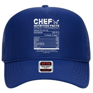 Chef Nutrition Facts Cool Chef Tee Gift For Chefs High Crown Mesh Back Trucker Hat