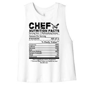 Chef Nutrition Facts Cool Chef Tee Gift For Chefs Women's Racerback Cropped Tank