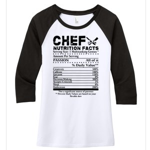 Chef Nutrition Facts Cool Chef Tee Gift For Chefs Women's Tri-Blend 3/4-Sleeve Raglan Shirt