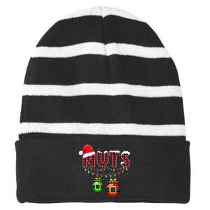 Chest Nuts Funny Matching Chestnuts Christmas Couples Nuts  Striped Beanie with Solid Band