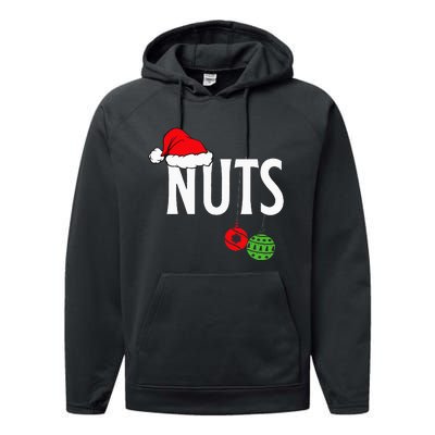 Chest Nuts Funny Christmas Chestnuts Couple Matching Outfit Performance Fleece Hoodie