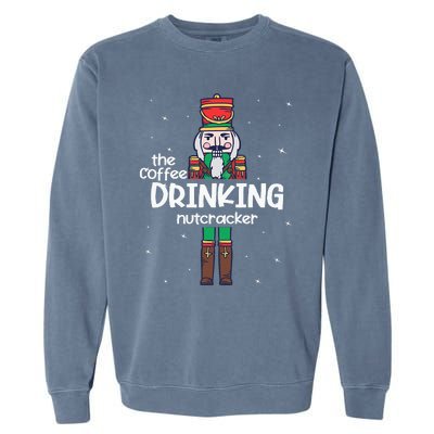 Coffee Nutcracker Family Matching Funny Pajama Garment-Dyed Sweatshirt