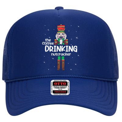 Coffee Nutcracker Family Matching Funny Pajama High Crown Mesh Back Trucker Hat