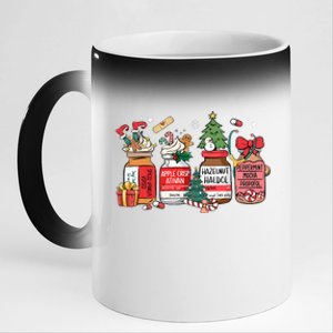 Christmas Nurse Funny Peppermint Mocha Propofol Er Ed Icu Rn 11oz Black Color Changing Mug