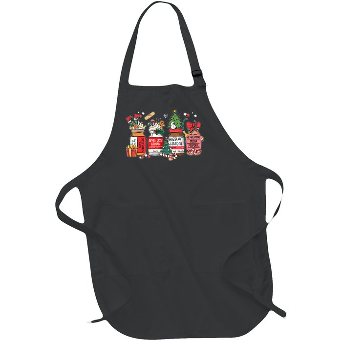 Christmas Nurse Funny Peppermint Mocha Propofol Er Ed Icu Rn Full-Length Apron With Pockets