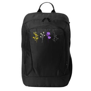 Cute Nonbinary Flowers Lgbtq Pride Floral Lgbt Nonbinary Cute Gift City Backpack