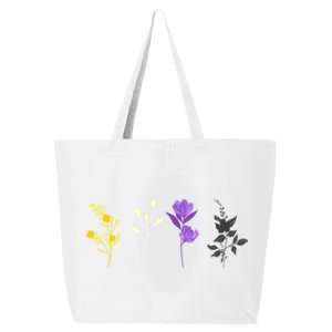 Cute Nonbinary Flowers Lgbtq Pride Floral Lgbt Nonbinary Cute Gift 25L Jumbo Tote