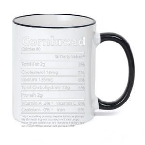 Cornbread Nutrition Facts Funny Thanksgiving Food 11oz Black Color Changing Mug