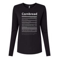 Cornbread Nutrition Facts Funny Thanksgiving Food Womens Cotton Relaxed Long Sleeve T-Shirt