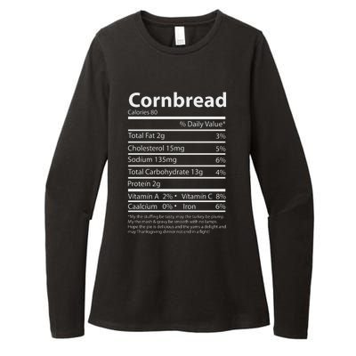 Cornbread Nutrition Facts Funny Thanksgiving Food Womens CVC Long Sleeve Shirt