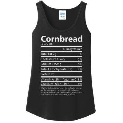 Cornbread Nutrition Facts Funny Thanksgiving Food Ladies Essential Tank