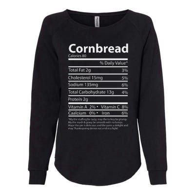 Cornbread Nutrition Facts Funny Thanksgiving Food Womens California Wash Sweatshirt