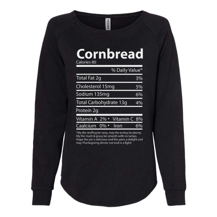 Cornbread Nutrition Facts Funny Thanksgiving Food Womens California Wash Sweatshirt