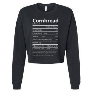 Cornbread Nutrition Facts Funny Thanksgiving Food Cropped Pullover Crew