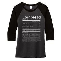 Cornbread Nutrition Facts Funny Thanksgiving Food Women's Tri-Blend 3/4-Sleeve Raglan Shirt