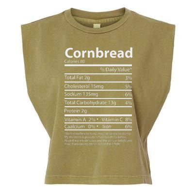 Cornbread Nutrition Facts Funny Thanksgiving Food Garment-Dyed Women's Muscle Tee