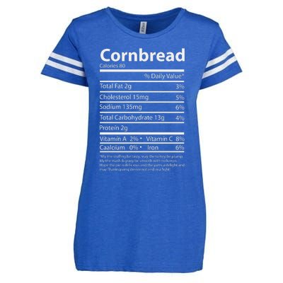 Cornbread Nutrition Facts Funny Thanksgiving Food Enza Ladies Jersey Football T-Shirt