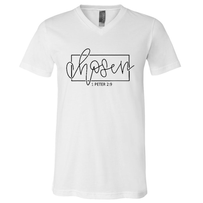 Chosen Not Forsaken Christian Apparel Clothing V-Neck T-Shirt