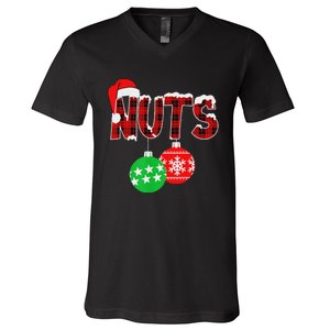 Chest Nuts Funny Matching Chestnuts Christmas Couples Nuts V-Neck T-Shirt