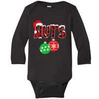 Chest Nuts Funny Matching Chestnuts Christmas Couples Nuts Baby Long Sleeve Bodysuit