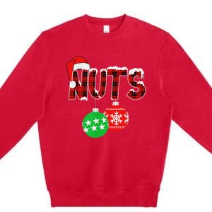 Chest Nuts Funny Matching Chestnuts Christmas Couples Nuts Premium Crewneck Sweatshirt