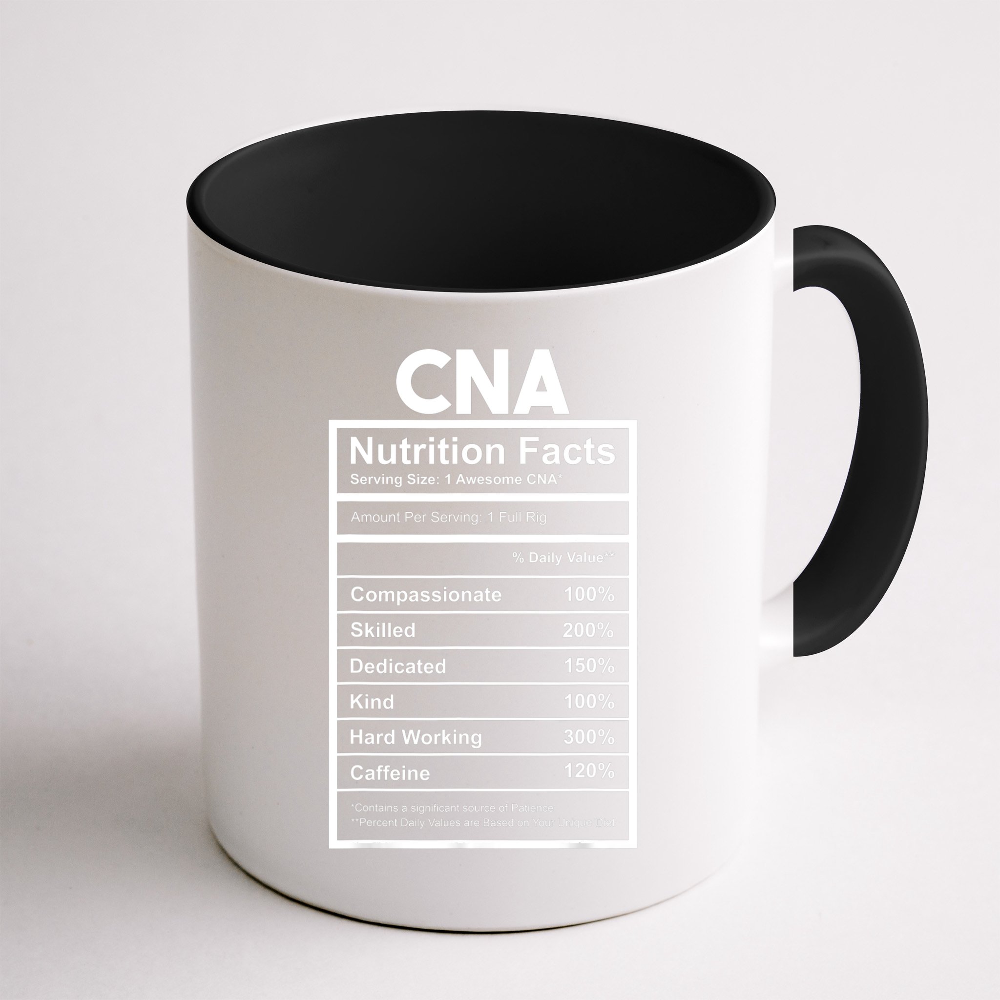 CNA Nutrition Facts Certified Nursing Assistant Mug