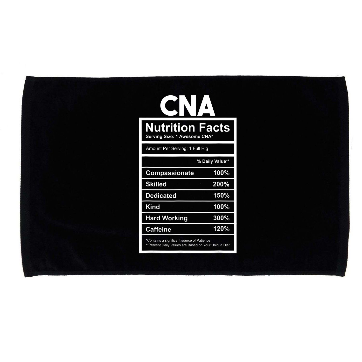 CNA Nutrition Facts Certified Nursing Assistant Microfiber Hand Towel