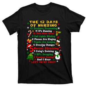 Christmas Nurse Funny 12 Days Of Nursing T-Shirt