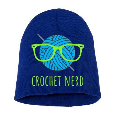 Crochet Nerd Funny Grandma Mom Crocheting Yarn Lover Gift Short Acrylic Beanie