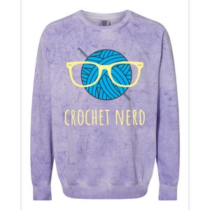 Crochet Nerd Funny Grandma Mom Crocheting Yarn Lover Gift Colorblast Crewneck Sweatshirt